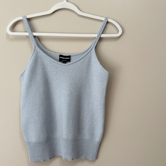 GIORGIO ARMANI vintage gray knit tank top - Picture 1 of 9